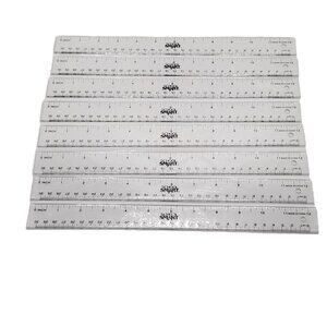 8 Pack Clear Plastic Rulers 12 Inch School Smart New Standard Metric Classroom